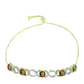 Pozlacené Stříbro 925/1000 - Náramek s Koňakovým Křemenem a Bílým Topazem - Karátové číslo: 4.99. přibližná hmotnost: 6.84 gramů