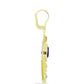 Pozlacené Stříbro 925/1000 - Náušnice s Marockým Ametystem a Uralským Citrínem - Karátové číslo: 1.56. přibližná hmotnost: 6.73 gramů
