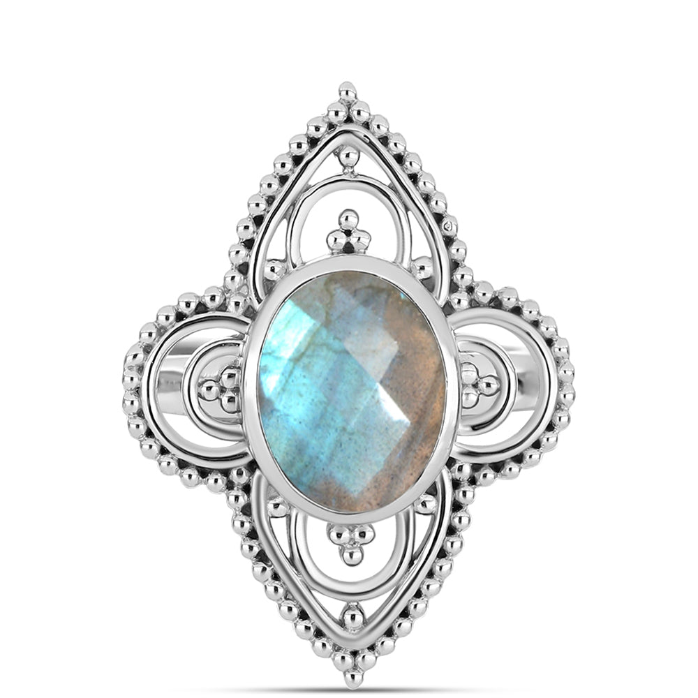 Stříbro 925/1000 - Prsten s Labradoritem - Karátové číslo: 2.35. přibližná hmotnost: 5.09 gramů 1 