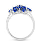 Stříbro 925/1000 - Prsten s Australským Modrým Safírem a Bílým Topazem - Karátové číslo: 3.33. přibližná hmotnost: 4.36 gramů