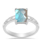 Stříbro 925/1000 - Prsten s Labradoritem - Karátové číslo: 1.96. přibližná hmotnost: 2.99 gramů