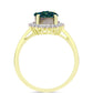 Pozlacené Stříbro 925/1000 - Prsten se Zelenou Drusy a Bílým Topazem - Karátové číslo: 3.15. přibližná hmotnost: 3.25 gramů
