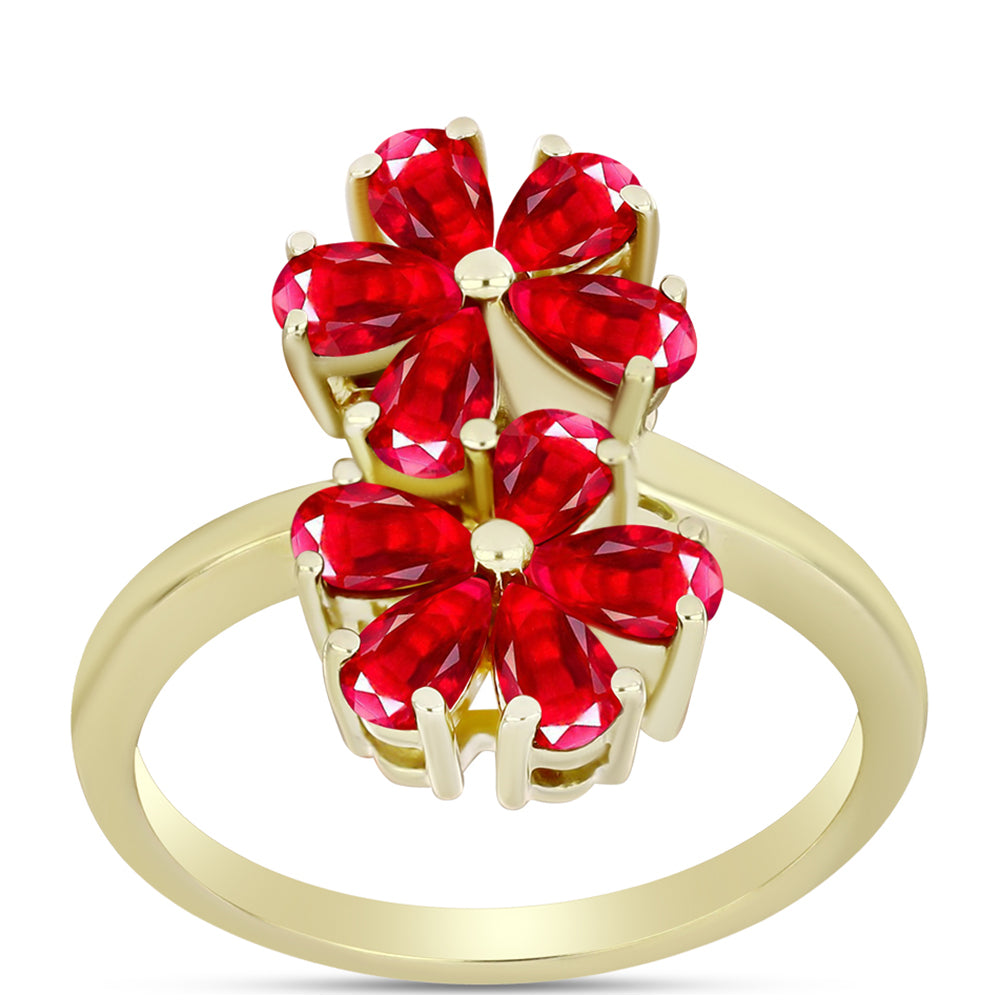 Pozlacené Stříbro 925/1000 - Prsten s Červeným Achátem - Karátové číslo: 1.86. přibližná hmotnost: 4.36 gramů 3 