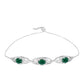 Stříbro 925/1000 - Náramek se Zeleným Achátem ze Spruce Pine a Bílým Topazem - Karátové číslo: 2.39. přibližná hmotnost: 5.9 gramů