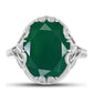 Stříbro 925/1000 - Prsten se Zeleným Chalcedonem - Karátové číslo: 7.97. přibližná hmotnost: 6.28 gramů