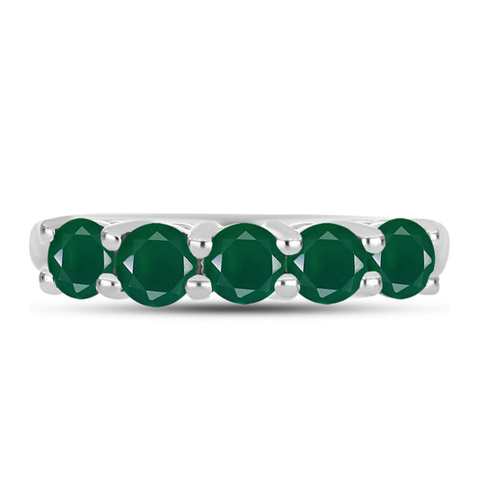 Stříbro 925/1000 - Prsten se Zeleným Chalcedonem - Karátové číslo: 1.22. přibližná hmotnost: 2.97 gramů