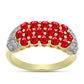 Pozlacené Stříbro 925/1000 - Prsten s Červeným Achátem a Bílým Topazem - Karátové číslo: 1.27. přibližná hmotnost: 3.7 gramů