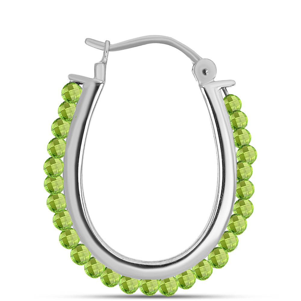 Stříbro 925/1000 - Náušnice s Čchang-pajským Peridotem - Karátové číslo: 3.9. přibližná hmotnost: 8.28 gramů 1 