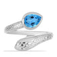 Stříbro 925/1000 - Prsten se Švýcarským Modrým Topazem - Karátové číslo: 1.14. přibližná hmotnost: 5.15 gramů