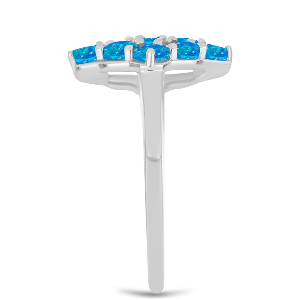 Stříbro 925/1000 - Prsten s etiopským Paraiba modrým opálem - Karátové číslo: 0.62. přibližná hmotnost: 2.55 gramů 4 