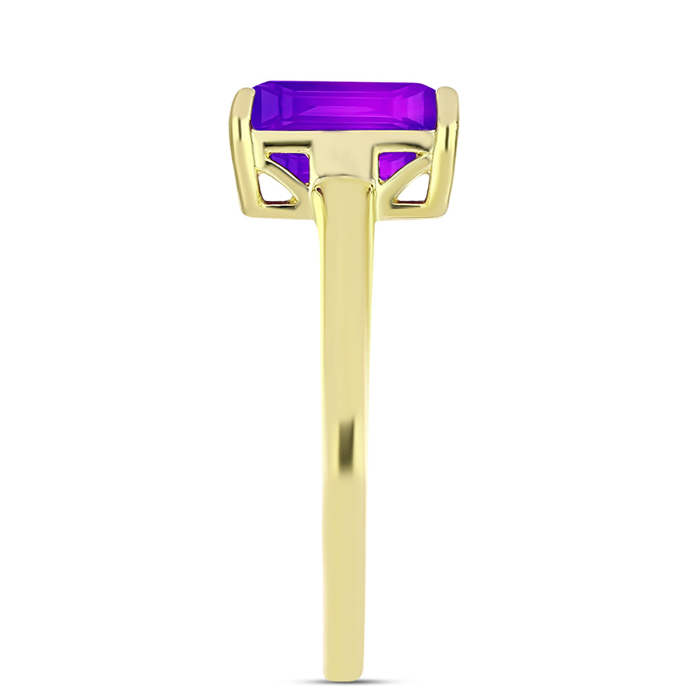 Pozlacené Stříbro 925/1000 - Prsten s Purpurovým Achátem - Karátové číslo: 2.18. přibližná hmotnost: 2.19 gramů