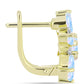 Pozlacené Stříbro 925/1000 - Náušnice s Duhovým Měsíčním Kamenem - Karátové číslo: 2.72. přibližná hmotnost: 5.34 gramů