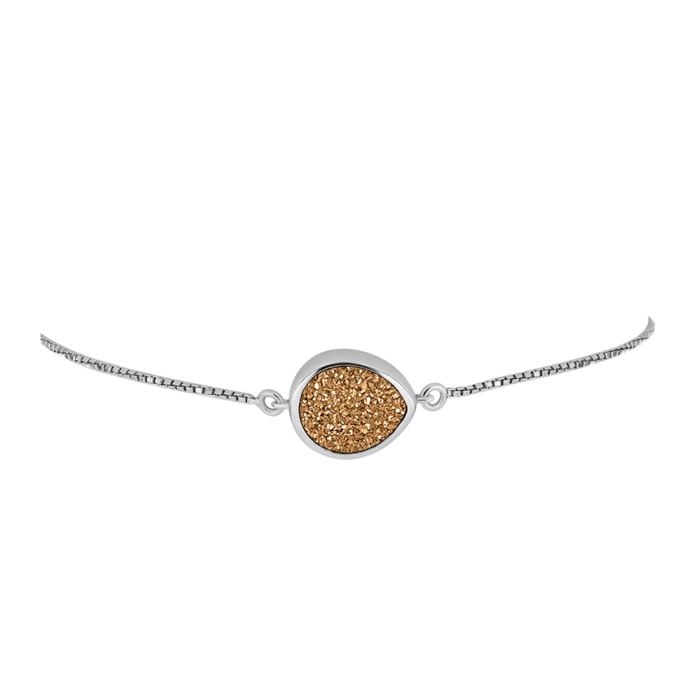 Stříbro 925/1000 - Náramek s Zlatým Drusy - Karátové číslo: 4.21. přibližná hmotnost: 4.97 gramů 2 