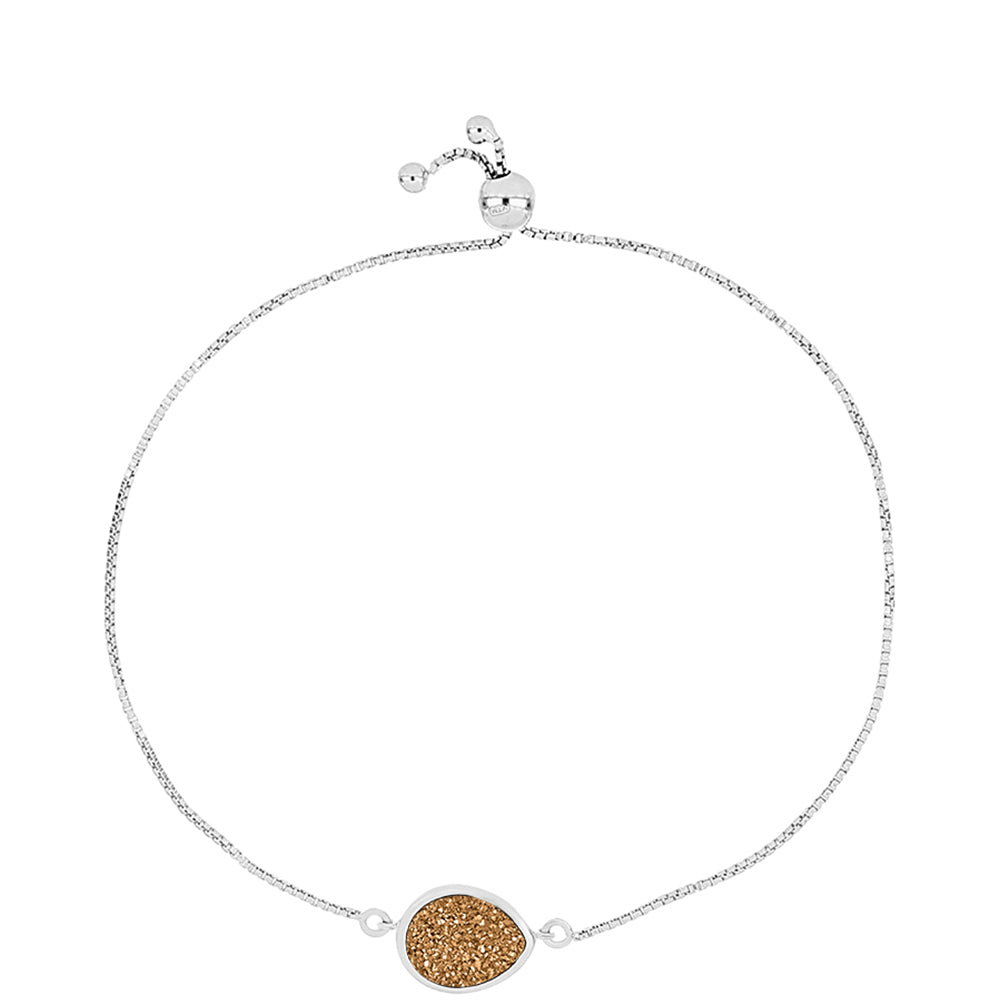 Stříbro 925/1000 - Náramek s Zlatým Drusy - Karátové číslo: 4.21. přibližná hmotnost: 4.97 gramů 1 