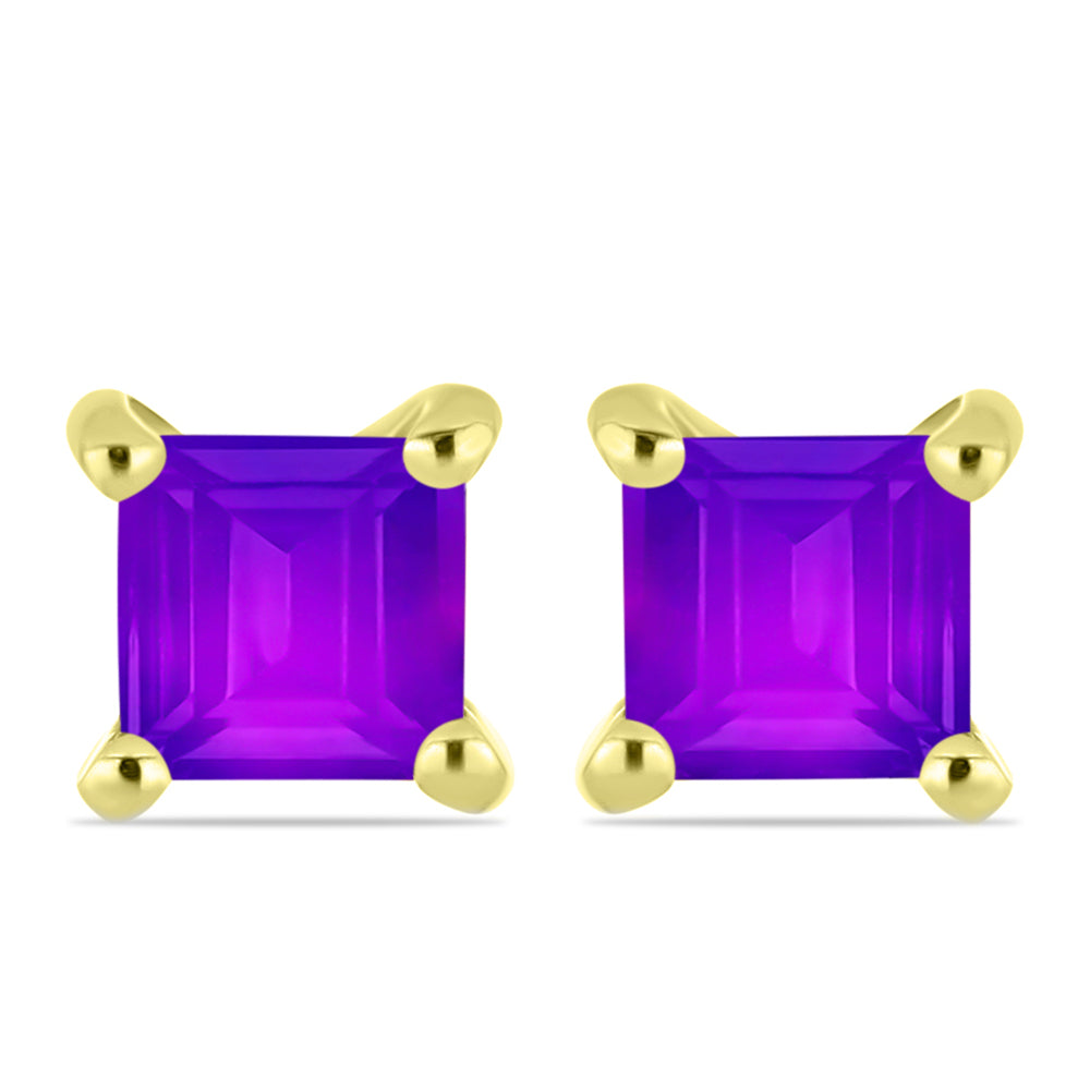 Pozlacené Stříbro 925/1000 - Náušnice s Purpurovým Achátem - Karátové číslo: 1.13. přibližná hmotnost: 1.68 gramů 1 