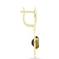 Pozlacené Stříbro 925/1000 - Náušnice s Koňakovým Křemenem - Karátové číslo: 6.38. přibližná hmotnost: 7.83 gramů