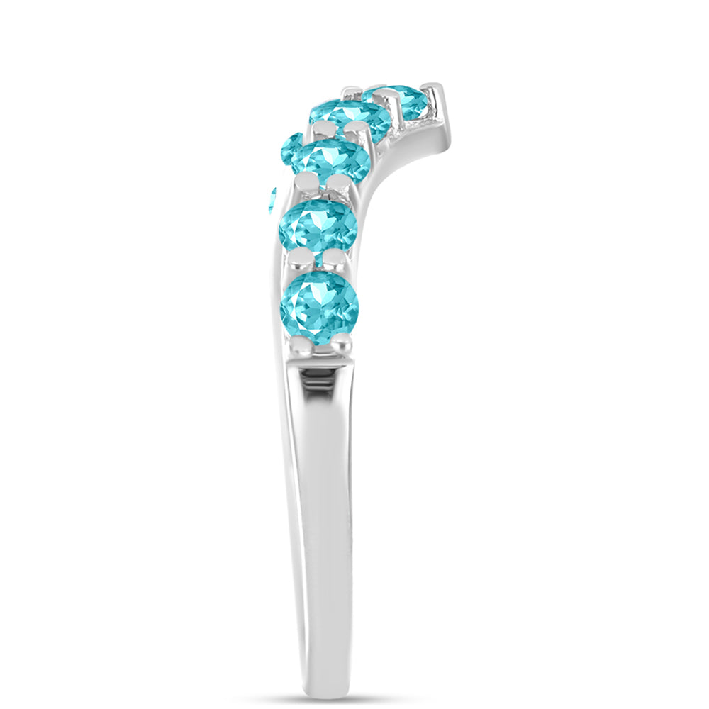 Stříbro 925/1000 - Prsten s Paraiba Křemenem - Karátové číslo: 1.25. přibližná hmotnost: 2.45 gramů 4 