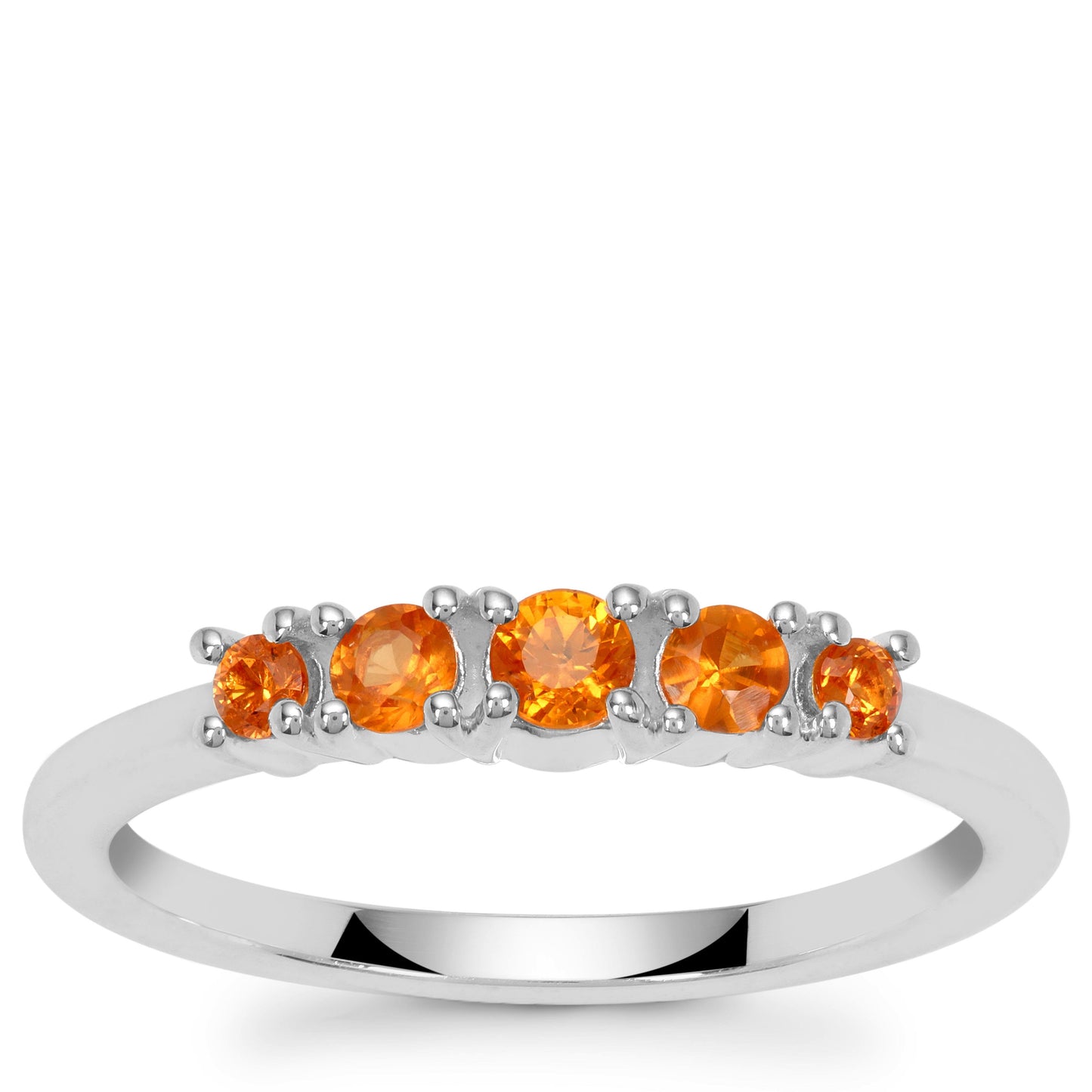 Stříbrný Prsten s Oranžovým Safírem