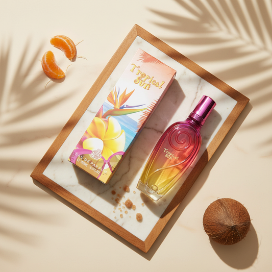 100 ml Eau de Parfum "TROPICAL SUN" Ovocná Pižmová Vůně pro Ženy, s 3% obsahem esenciálních olejů