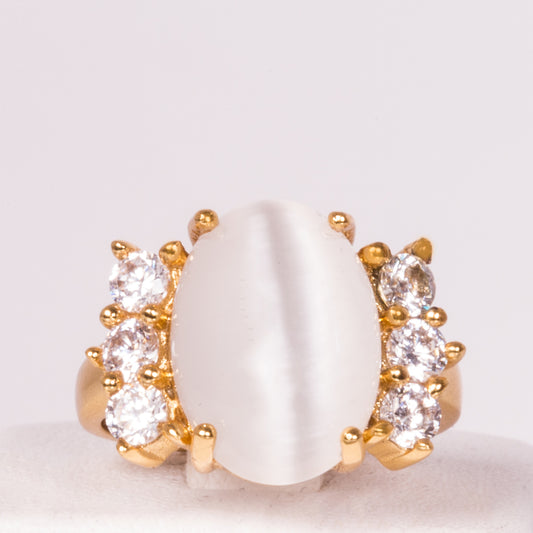 Pozlacený Slitinový Prsten s Bílým Emporia® Křišťálem ( Prsten )