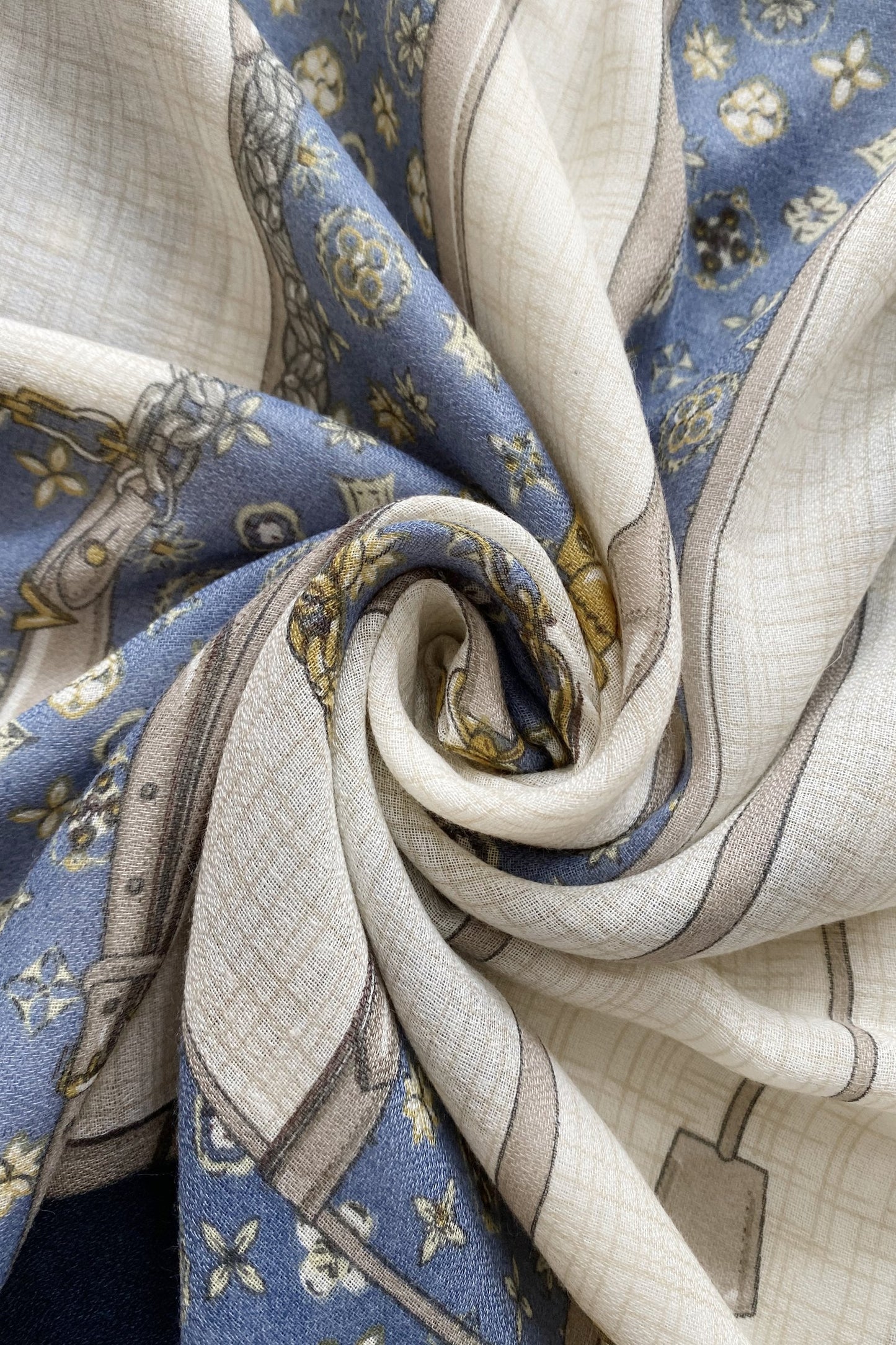 Bavlněná Šála-šátek, 85 cm x 180 cm, Módní vzor přezky opasku | -80% Akce na Šperky