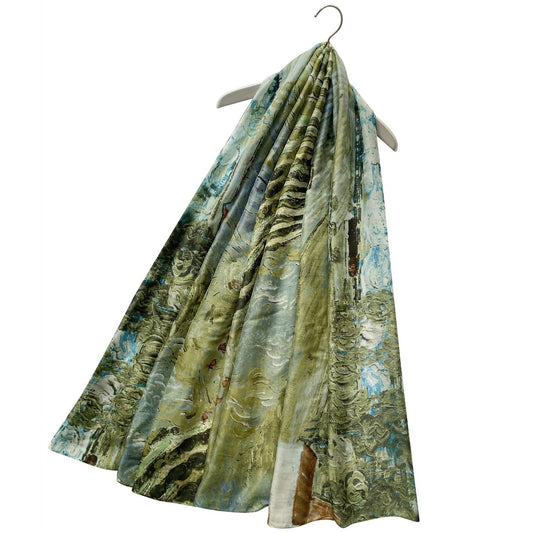 Šála-šátek ze 100% Pravého Hedvábí, 90 cm x 180 cm, Zelená | -80% Akce na Šperky