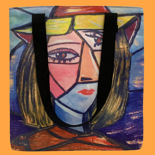 Nákupní taška, Picasso - Kubistický portrét, 38 cm x 10 cm x 36cm | -80% Akce na Šperky