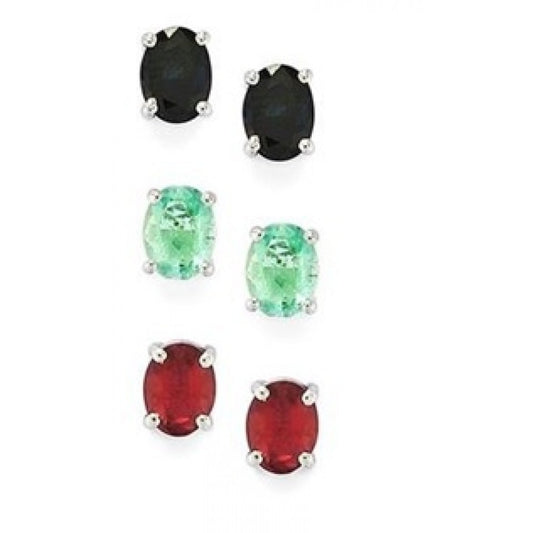 Pozlacené Stříbro 925/1000 - Sada s Modrým Safírem a Madagaskarským Rubínem - Karátové číslo: 1.37. přibližná hmotnost: 2.37 gramů