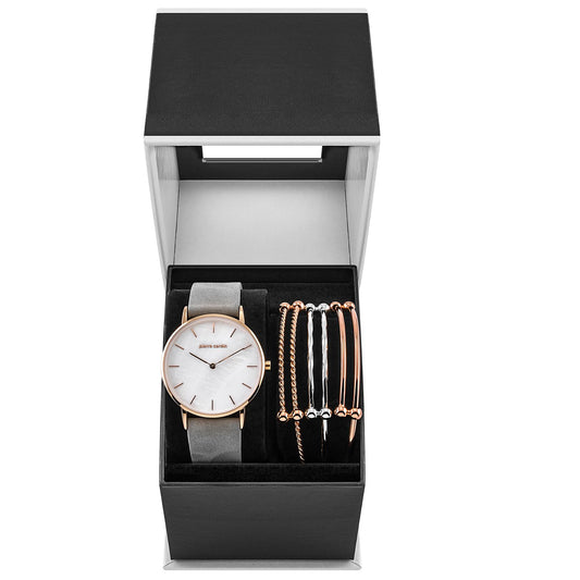 4 dílná sada Pierre Cardin - Hodinky a 3 Náramky | -80% Akce na Šperky