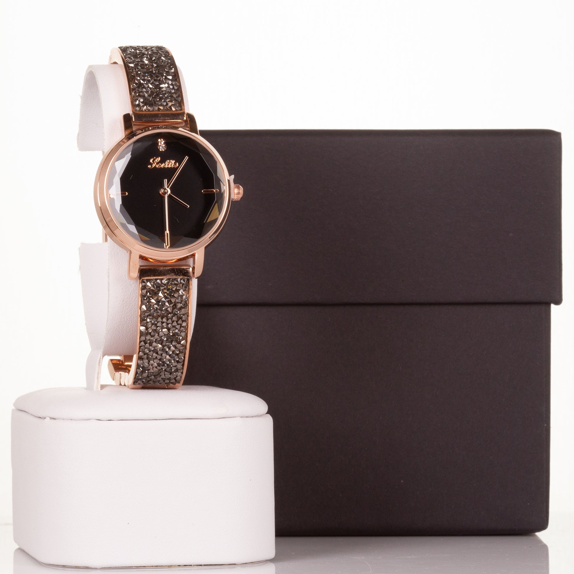 Vysoce kvalitní slitinové hodinky s mechanismem Miyota v dárkové krabičce, Černý ciferník | -80% Akce na Šperky
