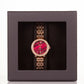 Vysoce kvalitní slitinové hodinky s mechanismem Miyota v dárkové krabičce, Rubínově Červený ciferník | -80% Akce na Šperky