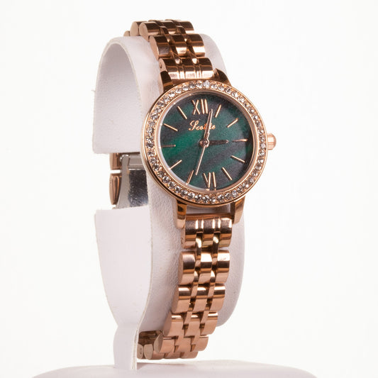 Vysoce kvalitní slitinové hodinky s mechanismem Miyota v dárkové krabičce, Smaragdově Zelený ciferník | -80% Akce na Šperky