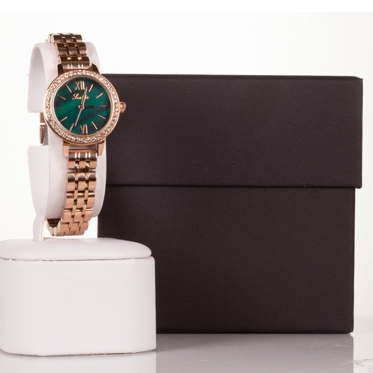 Vysoce kvalitní slitinové hodinky s mechanismem Miyota v dárkové krabičce, Smaragdově Zelený ciferník | -80% Akce na Šperky