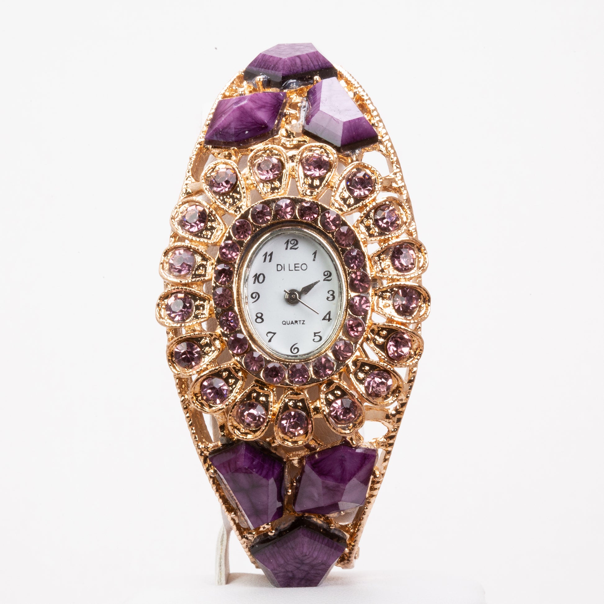DiLeo Garda Queen-Purple and Gold Color Alloy Watch, Analog, for Women , 18 CM | -80% Akce na Šperky