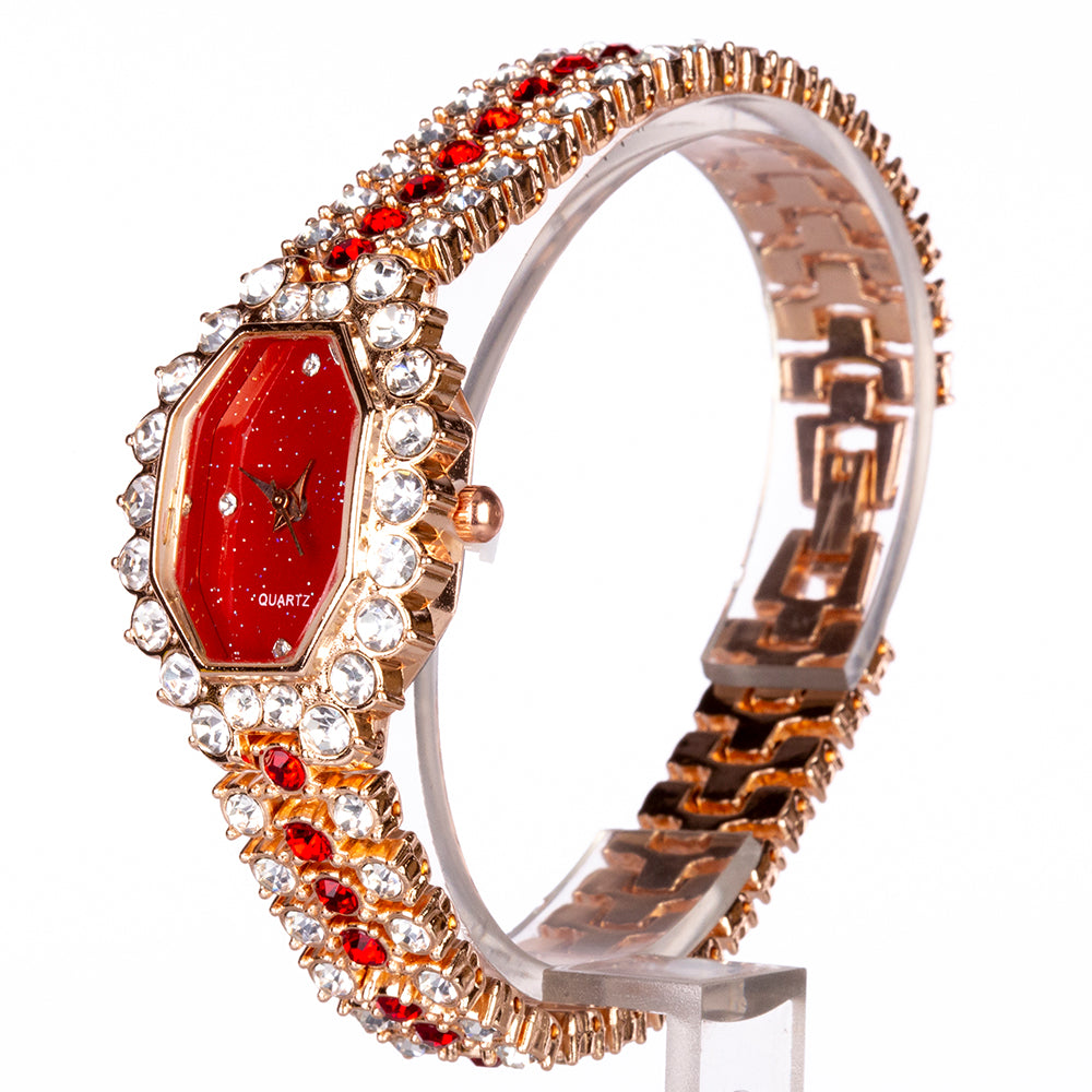 6dílná sada šperků Emporia prémiové kvality s hodinkami, náramkem, řetízkem, přívěskem, náušnicemi a prstenem, v exkluzivní dárkové krabičce s koženým efektem