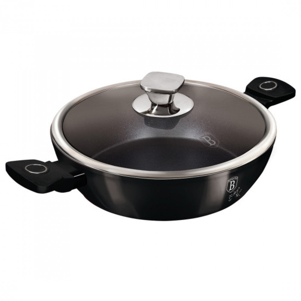 Mělký hrnec s poklicí, 28 cm, kolekce Black Vantage 1 