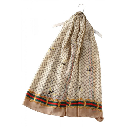 Šála-šátek ze 100% Pravého Hedvábí,  Včelí vzor | -80% Akce na Šperky