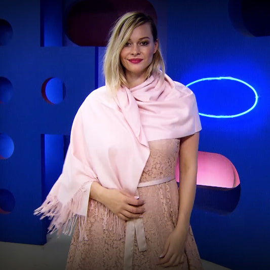 Šála-šátek ze 100% Pravého Pashmina Kašmíru, 70 cm x 180 cm, Lososová | -80% Akce na Šperky