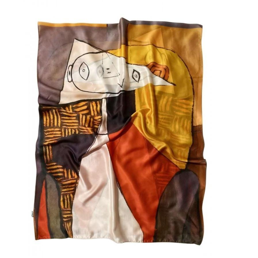 Hedvábná šála-šátek, 70 cm x 180 cm, Picasso - Portrait Style | -80% Akce na Šperky