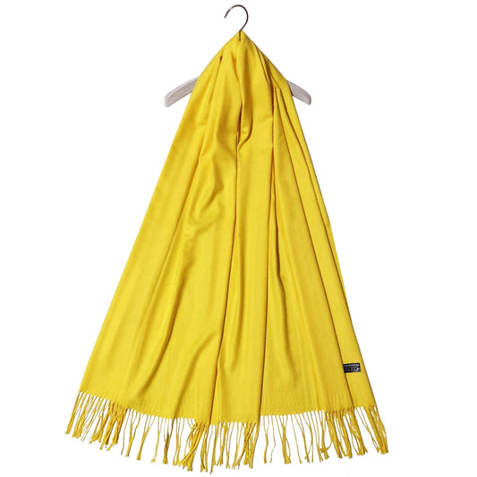 Šála-šátek ze 100% Pravého Pashmina Kašmíru, 70 cm x 170 cm, Žlutá | -80% Akce na Šperky