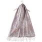 Šála-šátek ze 100% Pravého Pashmina Kašmíru, 70 cm x 180 cm, Lesklá Růžovo-bílá | -80% Akce na Šperky