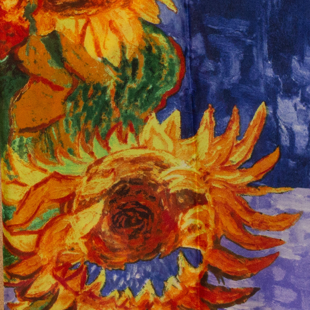 100% Hedvábná Šála, 90 cm x 180 cm, Van Gogh Šest Slunečnic