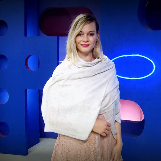 Šála-šátek ze 100% čistého Kašmíru, 80 cm x 200 cm, Bílá | -80% Akce na Šperky