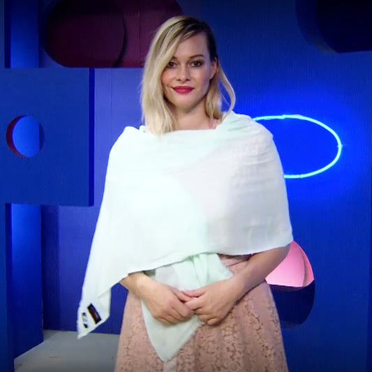 Šála-šátek ze 100% čistého Kašmíru, 80 cm x 200 cm, Mátově Zelená | -80% Akce na Šperky