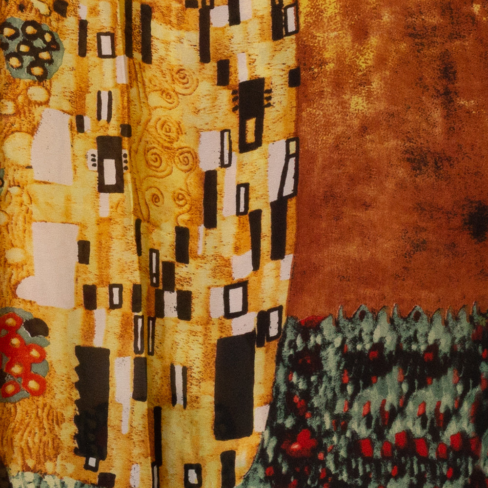 100% Hedvábná Šála, 90 cm x 180 cm, Klimt Polibek 13 