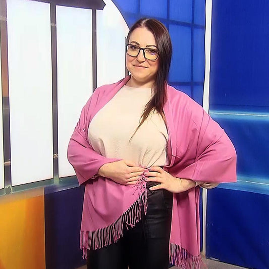 Šála-šátek ze 100% Pravého Pashmina Kašmíru, 70 cm x 170 cm, Levandulová | -80% Akce na Šperky