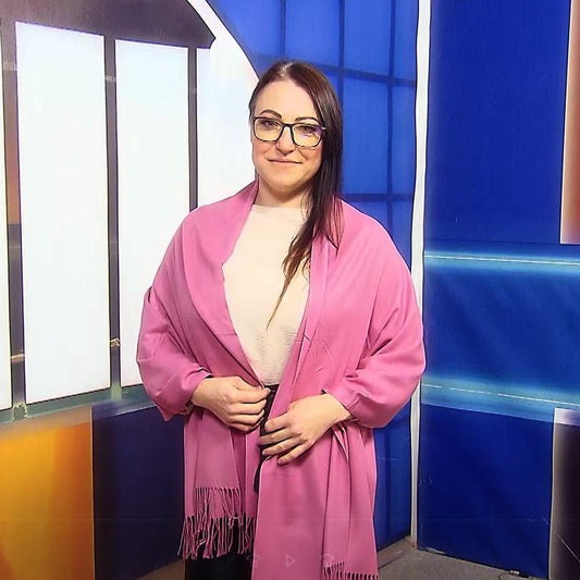 Šála-šátek ze 100% Pravého Pashmina Kašmíru, 70 cm x 170 cm, Levandulová | -80% Akce na Šperky