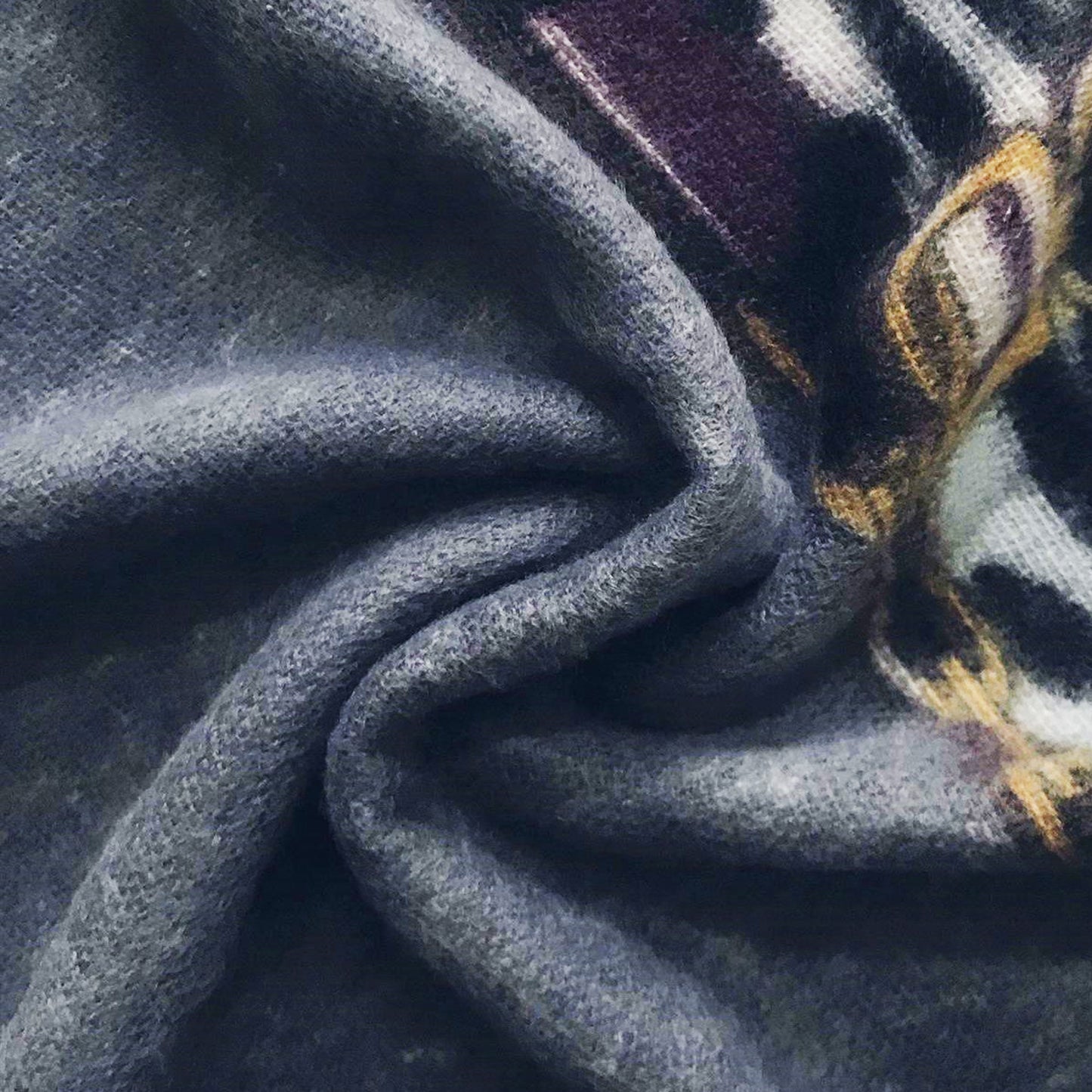 Vzorovaná Vlněná šála-šátek, 70 cm x 190 cm, Šedá | -80% Akce na Šperky