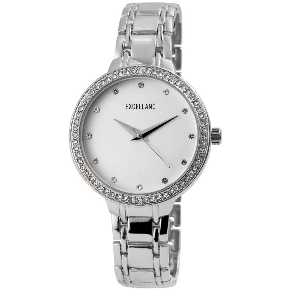 Excellanc dámské hodinky s kovovým řemínkem EX351, stříbrná barva, vysoce kvalitní křemenný mechanismus, ciferník stříbrné barvy | -80% Akce na Šperky
