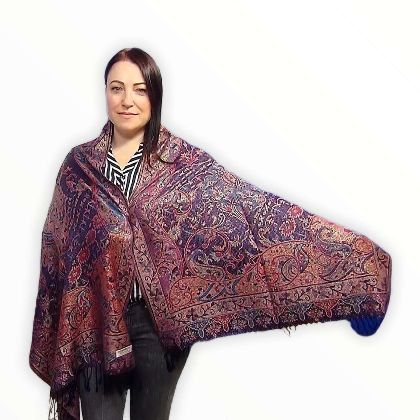 Šála-šátek ze 100% Pravého Pashmina Kašmíru, 70 cm x 180 cm, Námořnická modrá | -80% Akce na Šperky